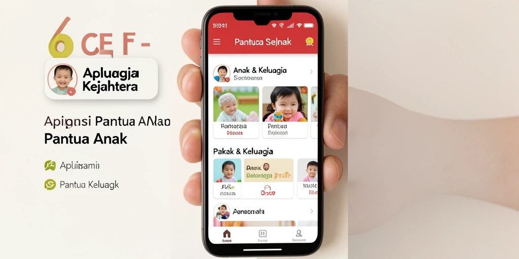 Antarmuka aplikasi 6CF yang sederhana dan informatif untuk pemantauan anak.