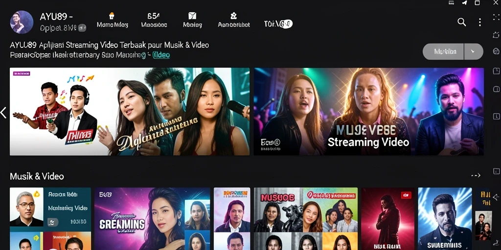 Antarmuka AYU89 yang menarik untuk streaming video.
