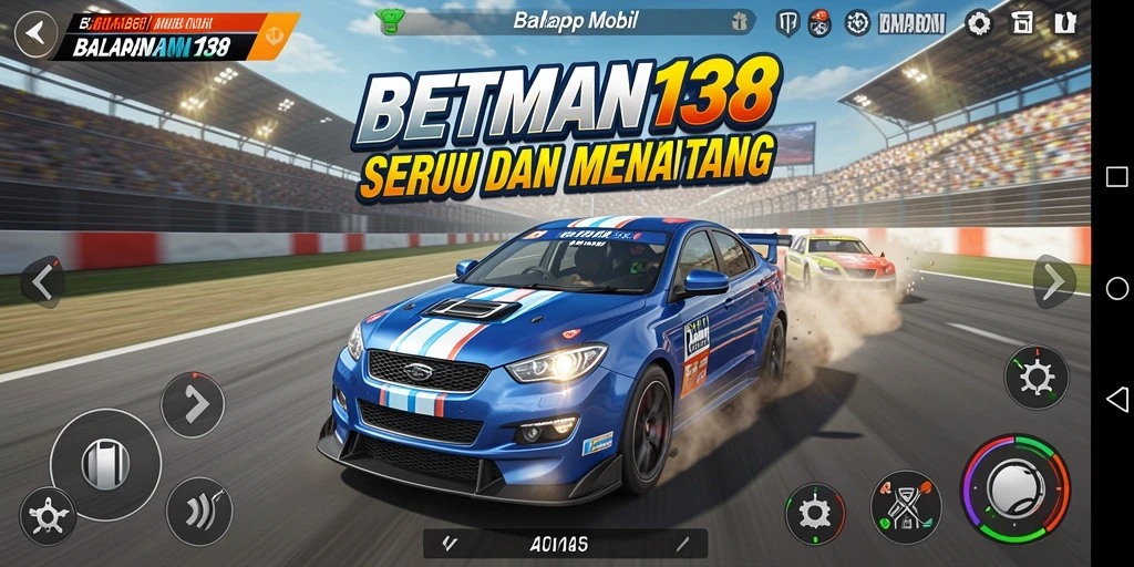 Tampilan antarmuka game balap BETMAN138 yang menawan.