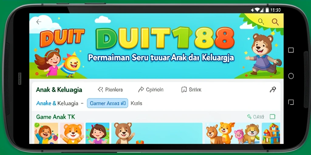 Tampilan antarmuka aplikasi Game Anak TK yang menyenangkan.
