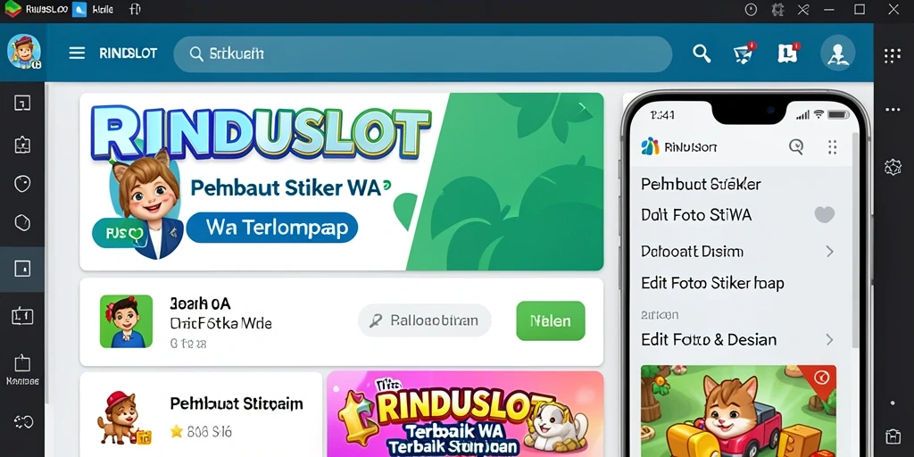 Antarmuka RINDUSLOT yang memudahkan pembuatan stiker WA.