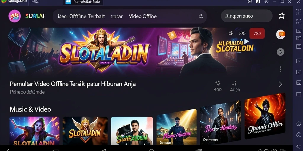Tampilan antarmuka intuitif dari SLOTALADIN untuk Pemutar Video Offline.